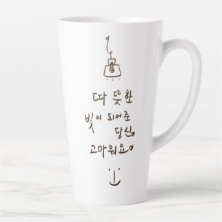 韓国の書道ラテMug カフェラテマグ