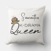 韓国の王冠を持つKドラマのクイーンパーソナライズされた クッション (正面)