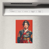 韓国の現代女性のハンボク肖像画  マグネット (インサイチュ (食洗機))