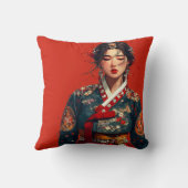 韓国の現代女性のハン복肖像画 クッション (裏面)