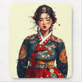 韓国の現代女性のハンbok肖像画  マウスパッド
