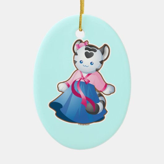 韓国の白いトラ セラミックオーナメント (正面)