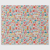 韓国の色のドードルkpop kdramaシックモダンな ラッピングペーパー (フラット)