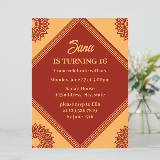 韓国の誕生日の招待状 招待状 (スタンド正面)