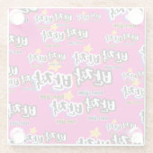 韓国の輝きを見つけるために： "반짝반짝"(ban-jak) ガラスコースター (裏面)