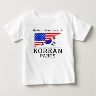 韓国の部品が付いているアメリカで作られる ベビーTシャツ