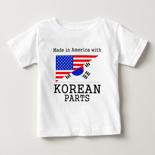 韓国の部品が付いているアメリカで作られる ベビーTシャツ (正面)