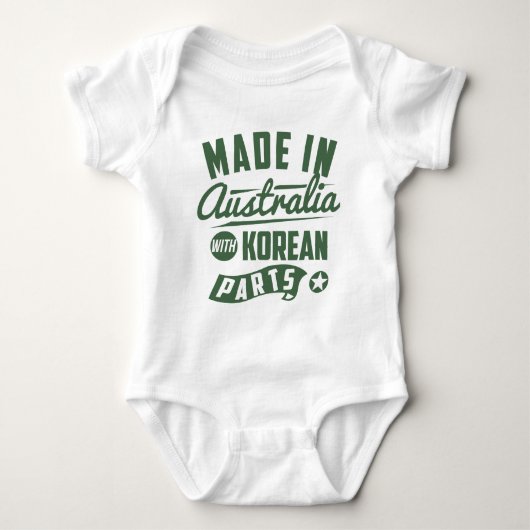韓国の部品が付いているオーストラリアで作られる ベビーボディスーツ (正面)