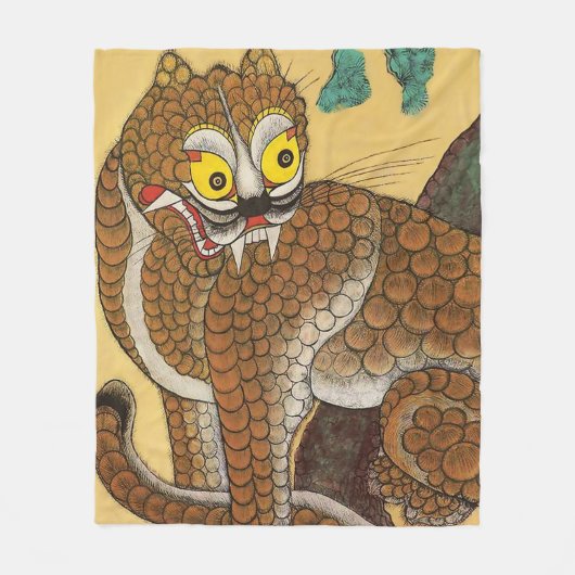 韓国の醜いタイガーフォークミナワ フリースブランケット (正面)