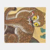 韓国の醜いタイガーフォークミナワ フリースブランケット (正面(横))