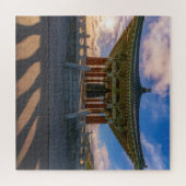 韓国の閣写真プリント | 日没ジグソーパズル ジグソーパズル (横)