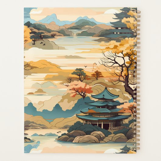 韓国の風景プランナー金ゴールドとティール（緑がかった色） プランナー手帳 (裏面)