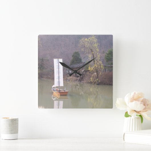 韓国の風景時計 スクエア壁時計 (ホーム)