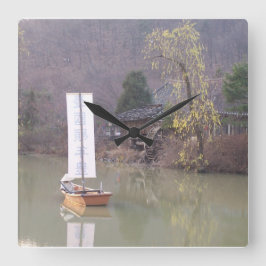 韓国の風景時計 スクエア壁時計