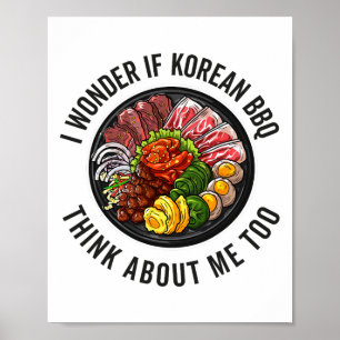 韓国のBbqおもしろい韓国食べ物愛好家アジア ポスター