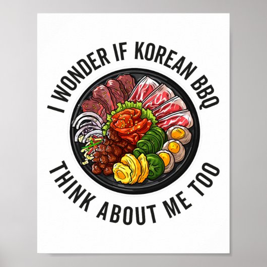 韓国のBbqおもしろい韓国食べ物愛好家アジア ポスター (正面)