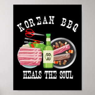 韓国のBbqとSojuは韓国のFoの魂をおもしろい癒す ポスター