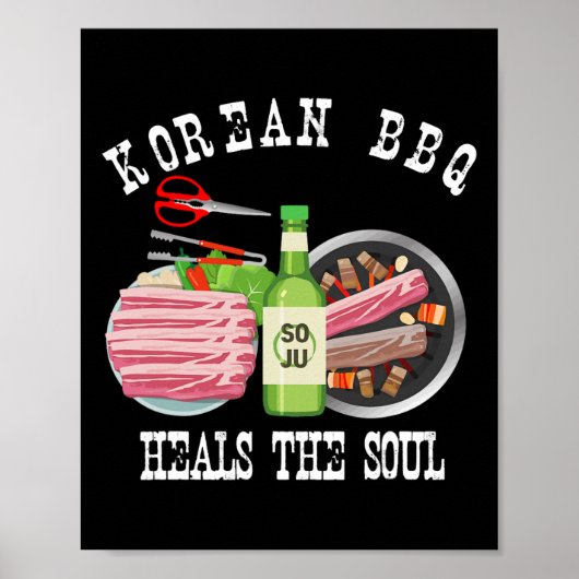 韓国のBbqとSojuは韓国のFoの魂をおもしろい癒す ポスター (正面)