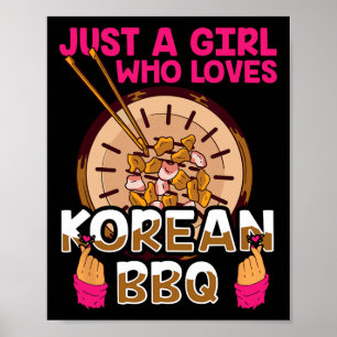 韓国のBbq Bulgogiバーベキューを愛する女の子 ポスター
