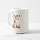 韓国のJindo Dog Punクリスマスコーヒーマグ コーヒーマグカップ (正面左)