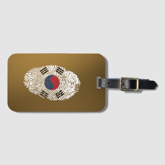 韓国のtouchの指紋の旗 ラゲッジタグ (正面横)