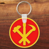 韓国のWPK労働者パーティーDPRK北朝鮮エンブレム キーホルダー (正面)