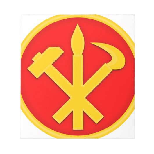 韓国のWPK労働者パーティーDPRK北朝鮮エンブレム ノートパッド (正面)