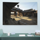 韓国を写した写真でデザインされ、印刷された 横断幕 (トレードショー)