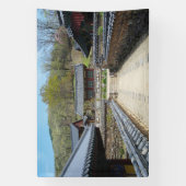 韓国を写した写真でデザインされ、印刷された 横断幕 (縦)