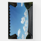 韓国を写した写真でデザインされ、印刷された 横断幕 (縦)