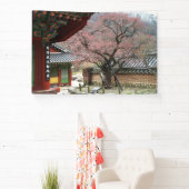 韓国を写した写真でデザインされ、印刷された 横断幕 (インサイチュ)