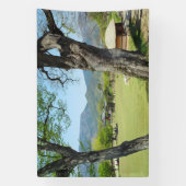 韓国を写した写真でデザインされ、印刷された 横断幕 (縦)