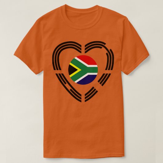 韓国アフリカ多国籍愛国国旗He Tシャツ (デザイン正面)