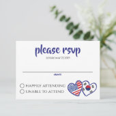 韓国アメリカのハート国旗 出欠カード (スタンド正面)