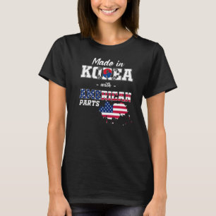 韓国アメリカの部品祖先South Korea USA Fla Tシャツ