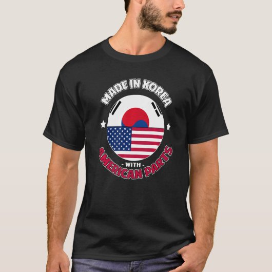 韓国アメリカの部品祖先South Korea USA Fla Tシャツ (正面)