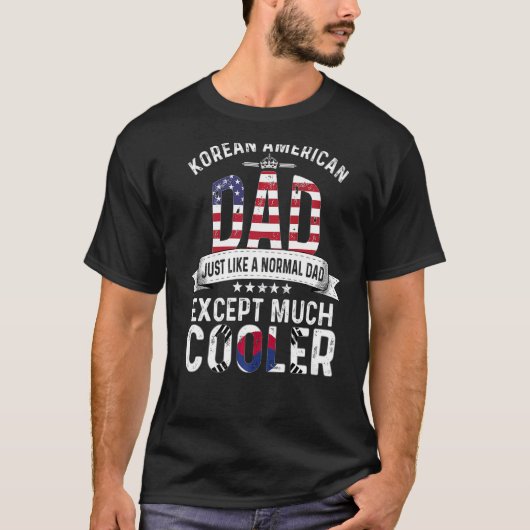 韓国アメリカパパ父長日韓国F Tシャツ (正面)