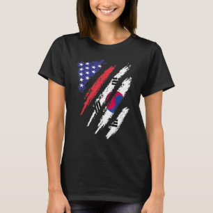 韓国アメリカ産国旗USA愛国者遺産 Tシャツ