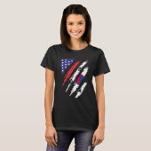 韓国アメリカ産国旗USA愛国者遺産 Tシャツ (正面フル)