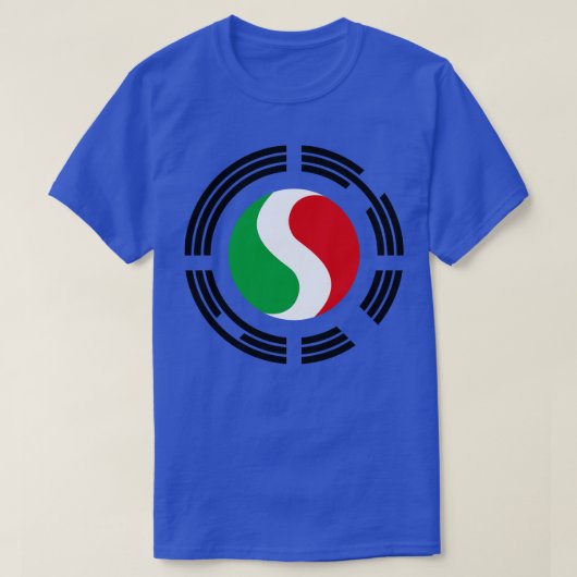 韓国イタリアン多国籍愛国国旗シリーズ Tシャツ (デザイン正面)