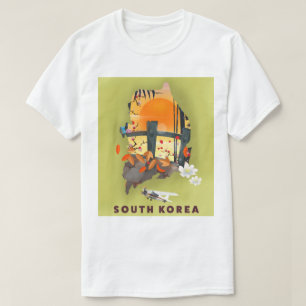 韓国イラストマップポスター Tシャツ