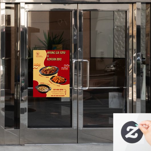 韓国カスタマイズレストラン広告ドア ウィンドウサイン (オフィスドア)