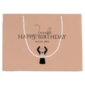 韓国カスタムハートジェスチャーハッピーバースデー ラージペーパーバッグ (正面)