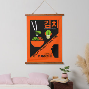 韓国キムチのキッチンアート 吊り下げ型タペストリー