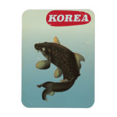 韓国コイ ビンテージスタイルの旅行ポスター マグネット (縦)