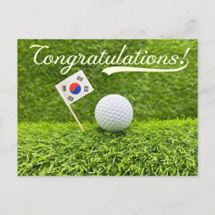 韓国ゴルファーへのゴルフおめでとう ポストカード