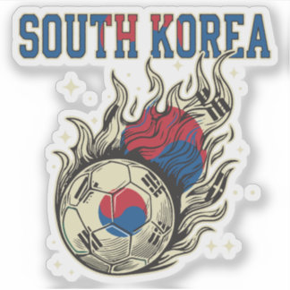 韓国サッカー燃えるボールレトロフットボールファン シール