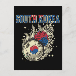 韓国サッカー燃えるボールレトロフットボールファン ポストカード