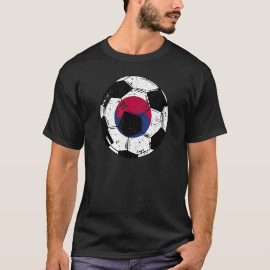 韓国サッカー韓国国旗のサッカー1 Tシャツ (正面)