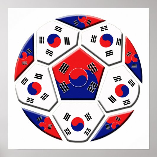 韓国サッカー韓国国旗 ポスター (正面)